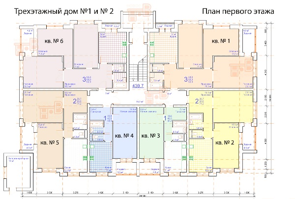 планировки квартир многоквартирного дома в коттеджном поселке Премьера, в д. Демихово, г. Орехово-Зуево